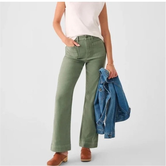 FAHERTY Women's Stretch Terry Patch Pocket Pants - Green - Picture 1 of 4